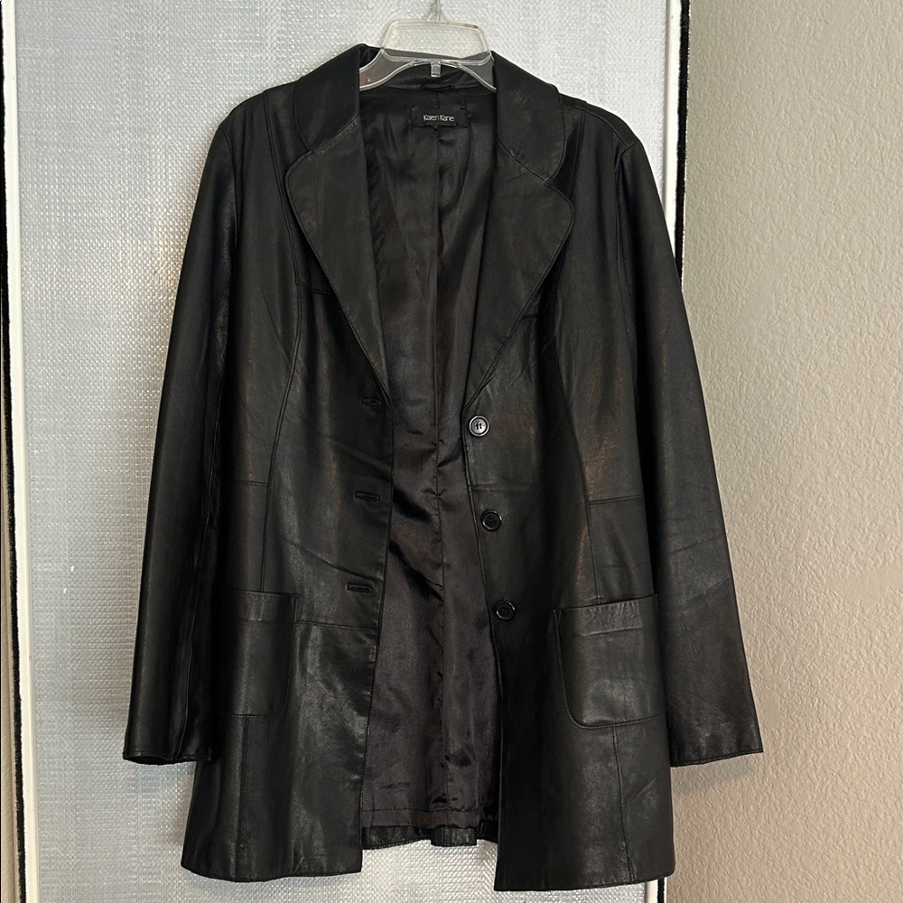 Karen Kane Women's Classic Black Leather Jacket